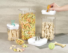 Felli Flip Tite Large container with fish handle stores bulk treats neatly.