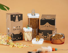 Felli Flip Tite nesting design saves space for a tidy pet pantry.