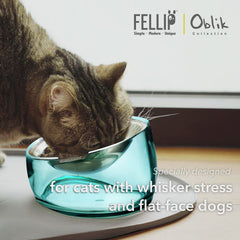 Felli Oblik removable dish centers food and eases cleaning after meals.