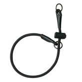 Fenrir slip collar with spring limiter in black, closeup of durable nylon construction for secure training.