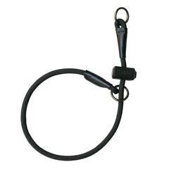 Fenrir slip collar with spring limiter in black, closeup of durable nylon construction for secure training.