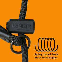 Fenrir training collar highlights spring-loaded stopper for controlled training sessions.