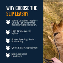 Fenrir Slip Leash 1.4m nylon-rope offers durability for strong dogs.