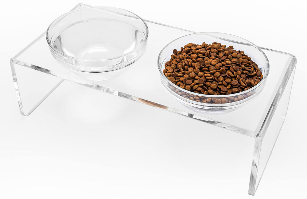 Feoyoho acrylic elevated bowl stand full set for stylish, sturdy daily meals.