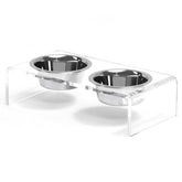 Feoyoho acrylic elevated stand with crystal-clear design for neat feeding