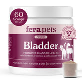 Fera Pets Bladder Support cranberry and D‑mannose bottle promotes urinary balance.