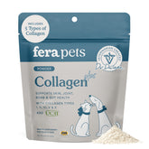 Fera Pets Collagen Powder bottle front highlights premium blend for mobility support