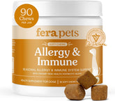 Fera Pets dog allergy chews label highlights ingredients and vet-founded care