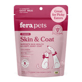 Fera Pets Goat Milk Topper bottle shows premium skin and coat support for cats and dogs.