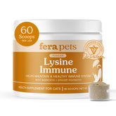 Fera Pets Lysine Powder for Cats bottle shows immune support blended into meals