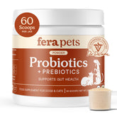 Fera Pets Probiotics tub front for dog and cat gut health.
