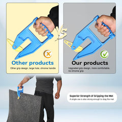 Feroca Anti-slip grip technology provides secure hold on thick mats during moving.
