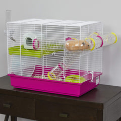 Ferplast Laura hamster cage top view shows access doors for easy daily cleaning.