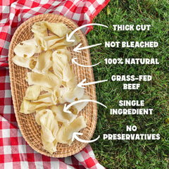 Fetcheroni Cows Ears single-ingredient β pure beef, gentle on sensitive tummies.