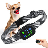 Feycig dog bark collar on a dog's neck, comfortable fit.