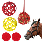 FFOTD goat feeder hanging toy, red ball, engaging foraging play.