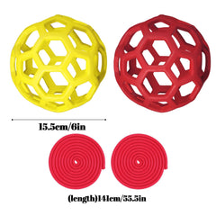 FFOTD hanging toy for horses/goats, yellow ball, encourages activity.