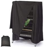 Fhiny Bird Cage Cover front view shows light-blocking design for calmer nights.