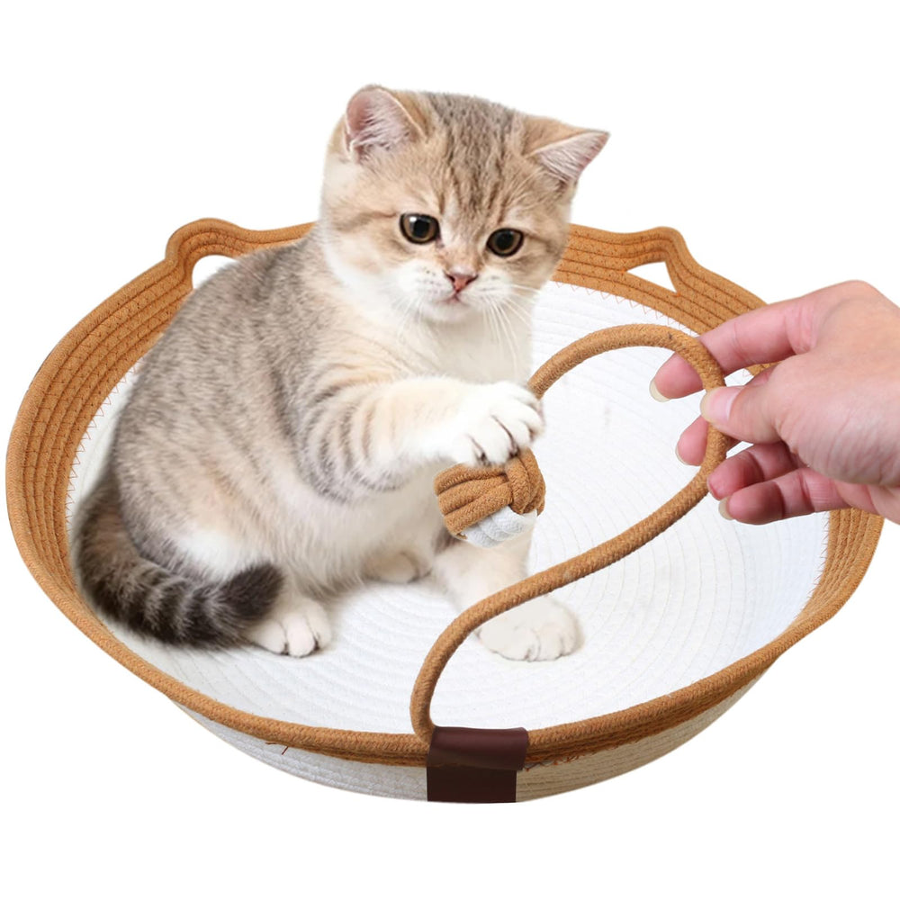 FHKPET Instinct Basket with cushion offers cozy warmth for indoor cats.