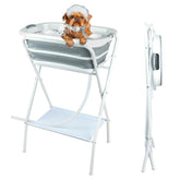FHTONGE elevated dog bathtub station folded compact for easy storage.