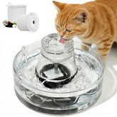 Ficuswin glass cat fountain front view highlights premium glass and easy cleaning.