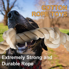 Fida rope toy with 5 knots provides secure grip and chewing action.