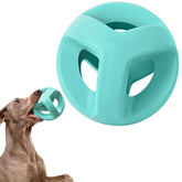 Fida natural rubber dog ball front view shows durable ring design for big dogs