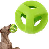 Fida natural rubber dog ball ring for aggressive chewers, durable fetch toy