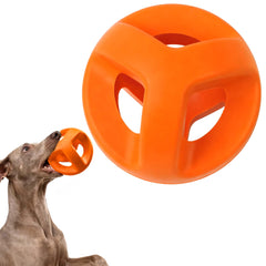 Fida natural rubber ball with ring design, ideal for fetch and bounce.