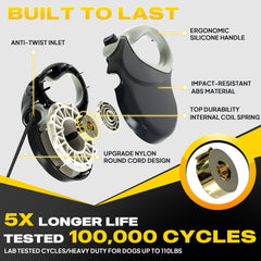 Fida leash with one hand brake for easy control during walks