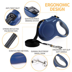 Fida leash with reflective nylon tape improves visibility in low light