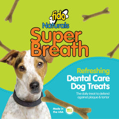 Close up of Fido small dog dental bone showing 3.5 inch length for easy chewing