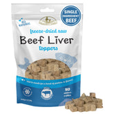 Fieldcrest Farms beef liver topper in a bowl boosts real meat flavor for meals.