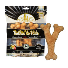 Fieldcrest Farms Nothin' to Hide wishbone 7-inch chew pack satisfies heavy chewers.