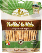 Fieldcrest Farms Nothing to Hide twist stix 50-pack close-up for all dogs, ideal chew