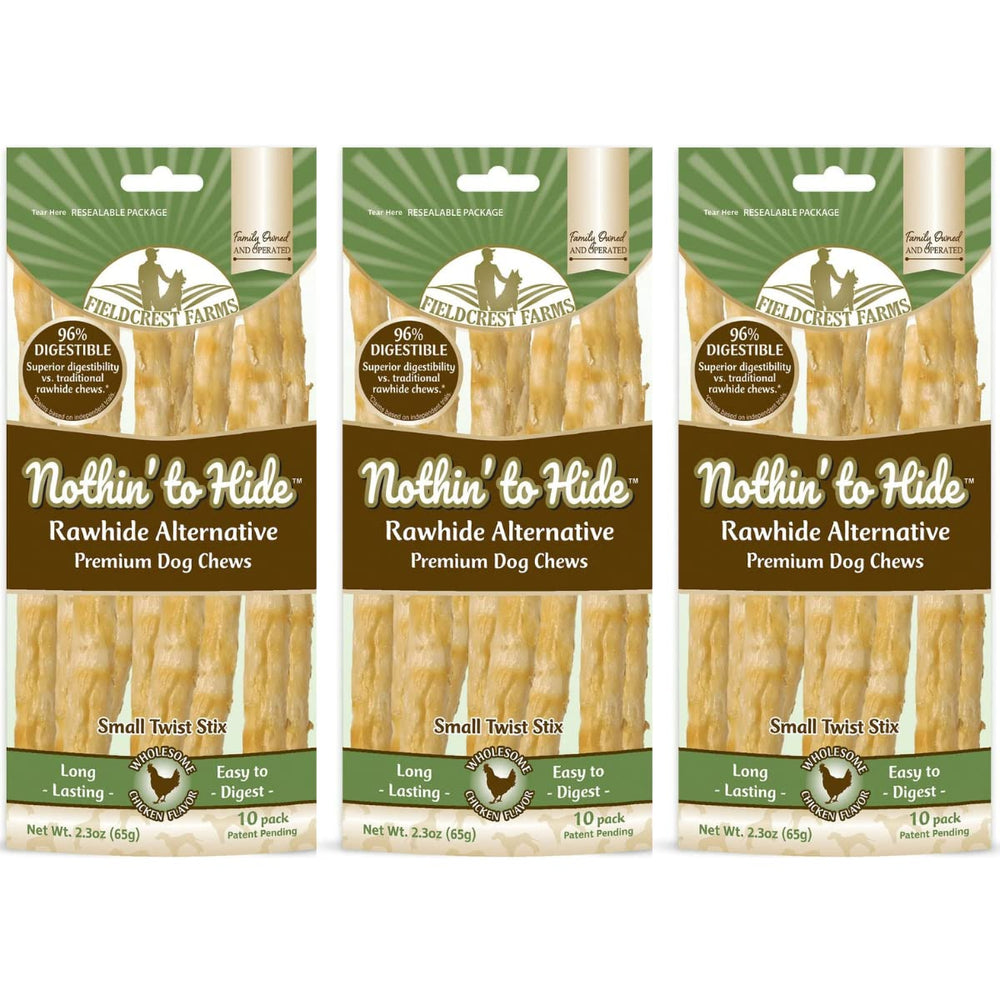 Fieldcrest Farms Nothing to Hide Twist Stix pack front view for extended chewing sessions