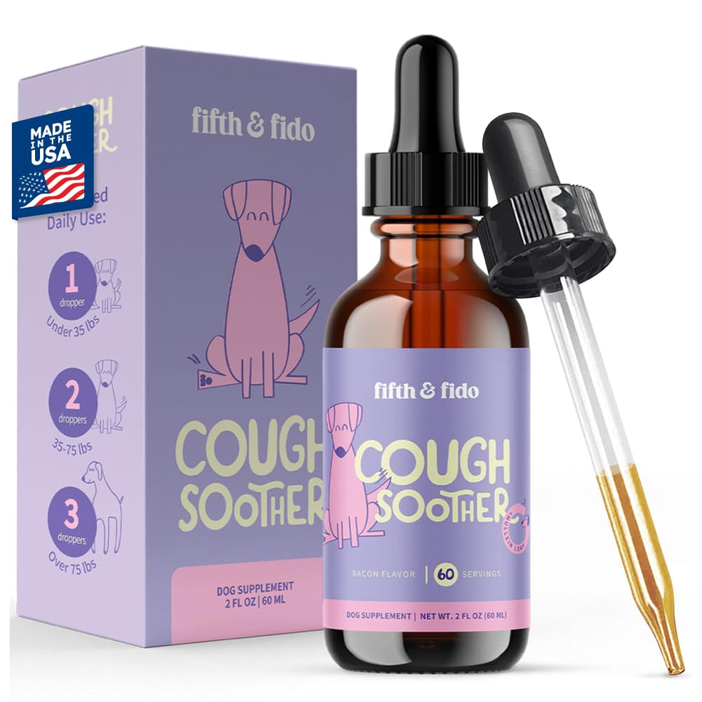 Fifth & Fido bottle with dropper for at‑home kennel cough relief.