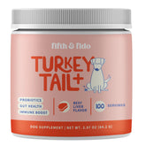 Fifth & Fido Turkey Tail bottle shown for daily immune support.