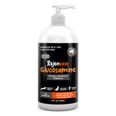 Finest For Pets liquid glucosamine bottle ready for joint support in dogs.