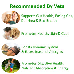Label of Finest For Pets TummyWorks with ingredients and 10 strains