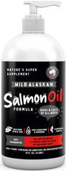 Finest For Pets Wild Alaskan Omega-3 oil bottle highlighting joint support and a shiny coat.