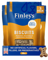 Finley’s Crunchy Biscuits packaging front shows a plant-based treat ideal for daily rewards