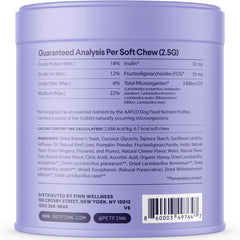 Finn Digestive Probiotics for Dogs soft chews closeup shows tasty texture for easy feeding