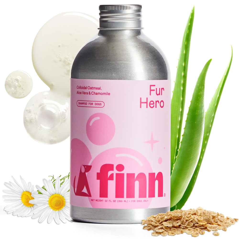 Finn Fur Hero bottle: gentle cleanse for sensitive dog skin