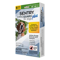FIPROGUARD Plus on a dog's back for monthly flea and tick protection