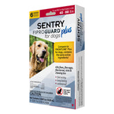 Fiproguard Plus dog flea and tick pack front shows six-month protection
