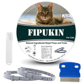 Fipukin Natural Flea Collar cat closeup shows adjustable design for reliable protection