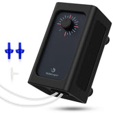 Fishkeeper aquarium air pump front view showing strong circulation for sizeable tanks.