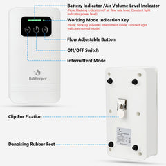 fishkeeper battery powered air pump setup on side view demonstrating compact placement