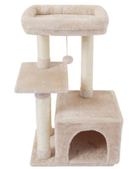FISH&NAP cat tree base in beige provides stable indoor play space.